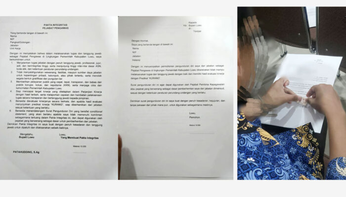 Kebijakan ‘Surat Pengunduran Diri Kosong’ Warnai Pelantikan 72 Pejabat Pemkab Luwu