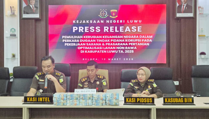 Kejari Luwu Kejar Aliran ‘Fee’ 15 Persen dari Anggaran Rp34,2 Miliar Dugaan Korupsi Irigasi P3-TGAI