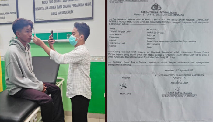 Mandek 9 Bulan, Para Pelaku Bebas Berkeliaran, Polsek Ampibabo Diduga “Masuk Angin” Tangani Kasus Pengeroyokan Aril